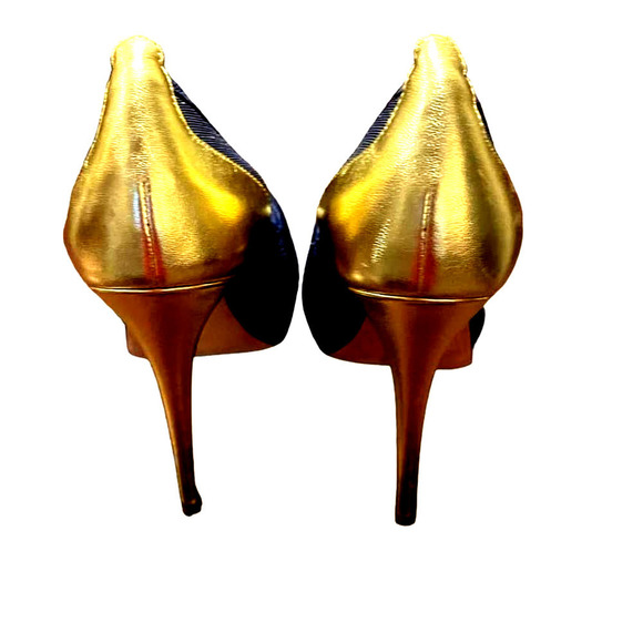 REPORT Signature Blue Metallic and Gold PeepToe Heel - Picture 4 of 4